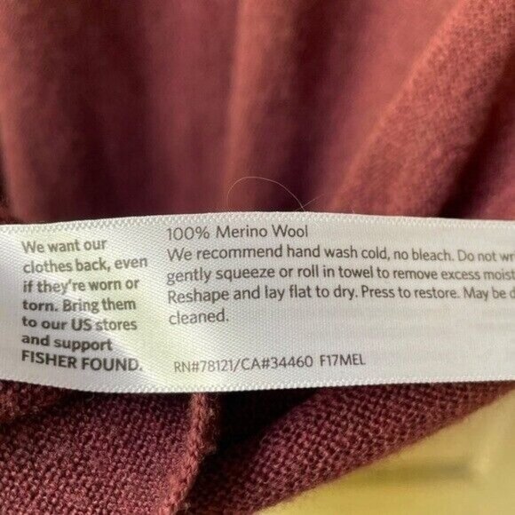 Eileen Fisher Burgundy Scoop Neck Merino Wool High Low Oversized Sweater Size SP - Picture 4 of 8